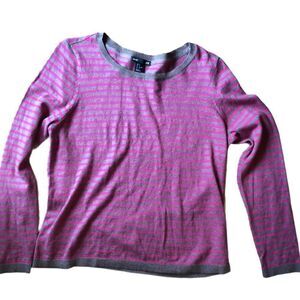H&M pink stripped crew neck sweater-small